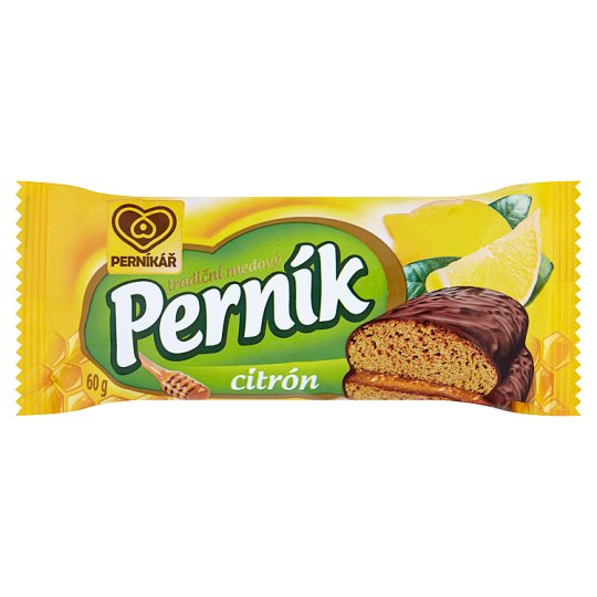 Perníkář Medový perník s ovocnou náplňou s citrónom v tmavej poleve 60 g