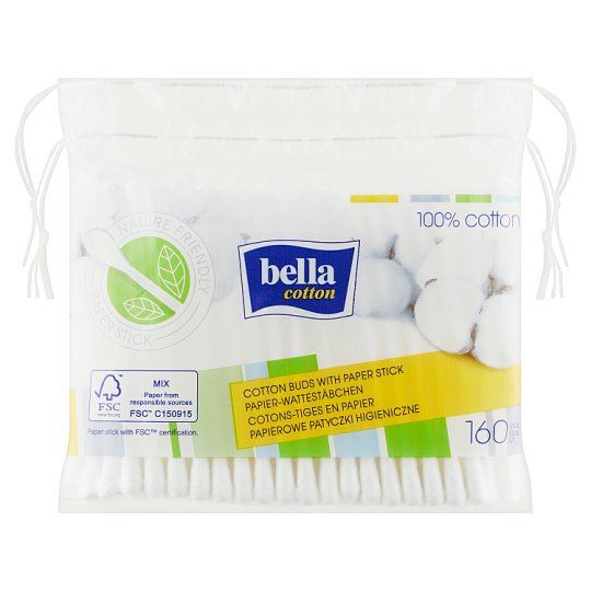 Bella Cotton Buds with Paper Stick 160 pcs Tesco Groceries