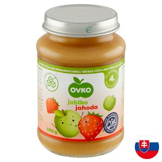 Ovko Dojčenská výživa jablková s jahodami bez pridaného cukru 190 g