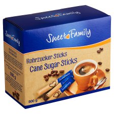 Sweet Family Cane Sugar Unrefined Sugar Sticks 100 x 5 g