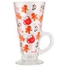 F&F Home Gingerbread with Hot Drink Glass Latte Mug