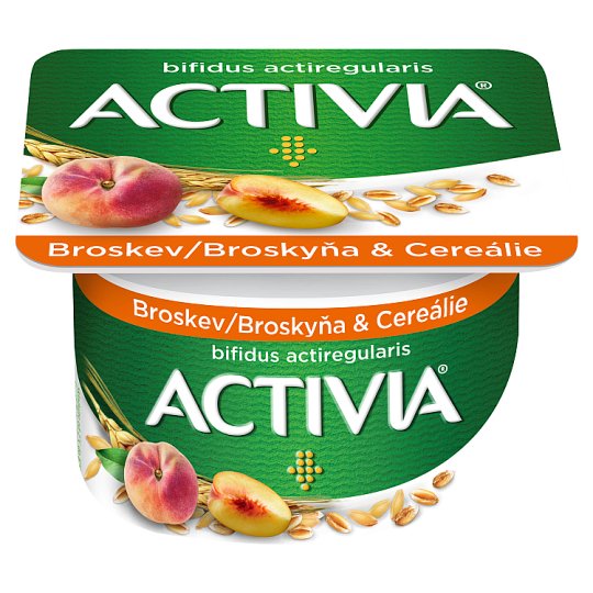 Activia jogurt broskyňa a cereálie / červené ovocie a cereálie 120 g
