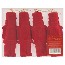 Flocking Nutcracker Hanging Decoration 16 cm 4 pcs