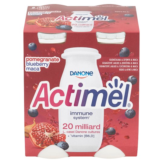 Actimel jogurtový nápoj granátové jablko, čučoriedka a maca 4 x 100 g