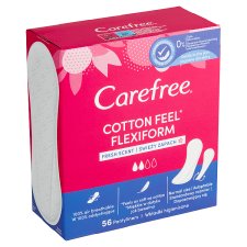 Carefree Cotton Feel Flexiform Pantyliners with Fresh Scent 56 pcs