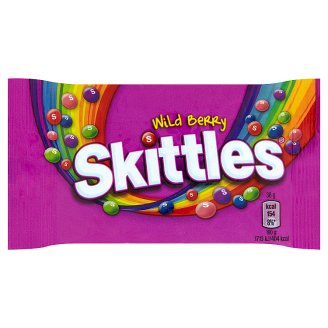 Skittles Wild berry dražované žuvacie cukríky s príchuťou lesného ovocia 38 g