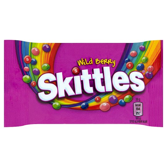 Skittles Wild berry dražované žuvacie cukríky s príchuťou lesného ovocia 38 g