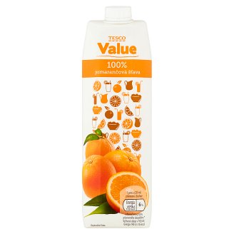 Tesco Value 100% pomarančová šťava 1 l