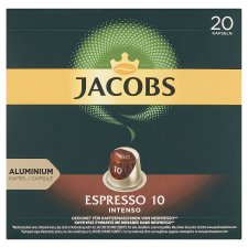 Jacobs Espresso 10 Intenso Roasted Ground Coffee 20 Capsules 104 g