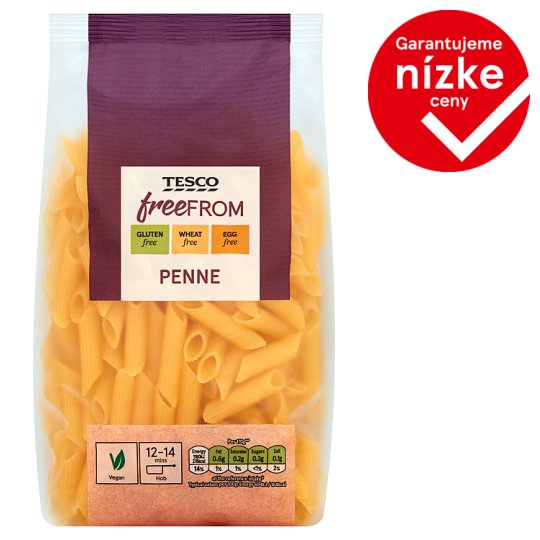 Tesco Free From Penne sušené bezvaječné cestoviny 500 g