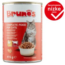 Brunos Complete Food for Cats Pieces with Poultry and Beef in Sauce 415 g