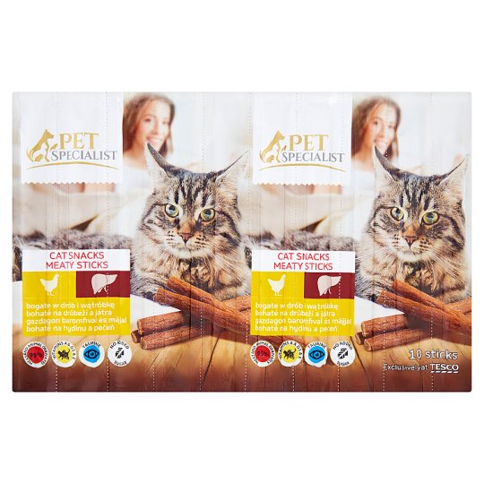 Tesco Pet Specialist Tyčinky bohaté na hydinu a pečeň 10 x 5 g