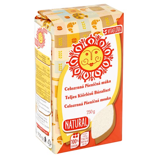 Vitaflóra Natural Celozrnná pšeničná múka 750 g