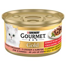 GOURMET Gold kúsky v šťave s lososom a kuraťom 85 g