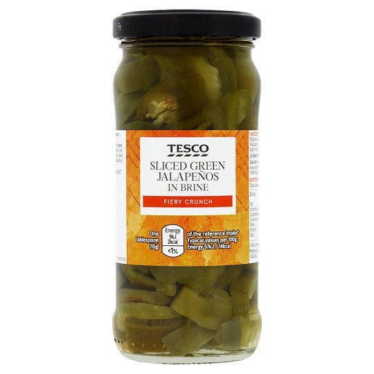 Tesco Sliced Green Jalapeños in Brine 220 g Tesco Groceries