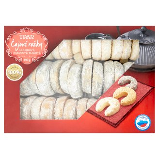 Tesco Čajové rožky arašidové, kokosové, makové 400 g
