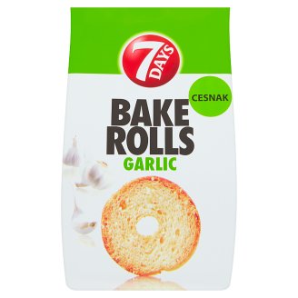 7 Days Bake Rolls Chrumkavé chipsy s príchuťou cesnaku 80 g