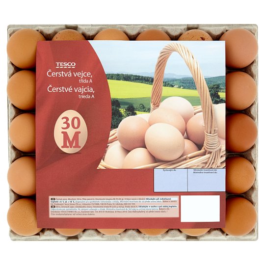 Tesco Čerstvé vajcia M 30 ks