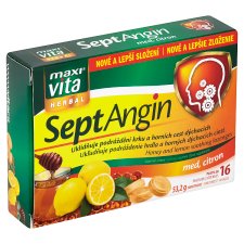 MaxiVita Herbal SeptAngin med, citrón 16 pastiliek 53,2 g