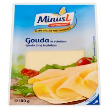 Minus L Zrejúci plnotučný polotvrdý syr gouda plátky 150 g