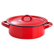 Enameled Saucepan with White Interior Red 20 cm