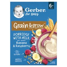 GERBER Milk Porridge Wheat-Oat Banana and Raspberry 200 g