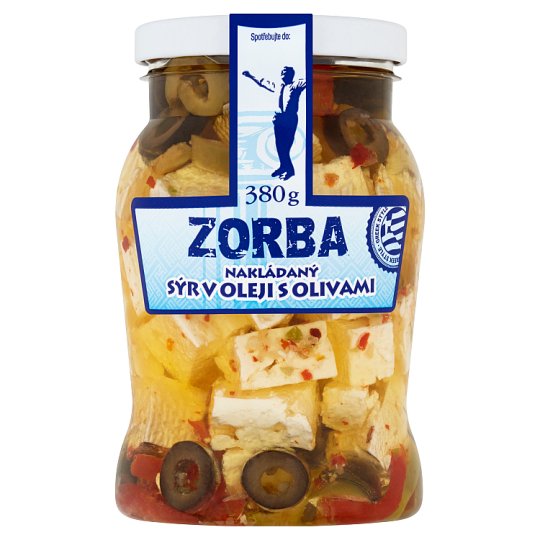 Zorba Nakladaný syr v oleji s olivami 380 g