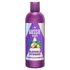 Aussie SOS Blonde & Hydrate Fialový Šampón 300 ml na Odfarbené, Melírované a Šedivé Vlasy