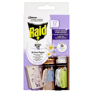 Raid Active Paper proti moliam aktívny záves čerstvé kvety 12 ks