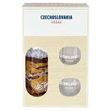 Karloff Czechoslovakia Vodka 40% Gift Pack 700 ml + 2 Glasses 280 ml