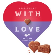 Milka I Love Milka Box of Chocolates, Hazelnut Filling 165 g
