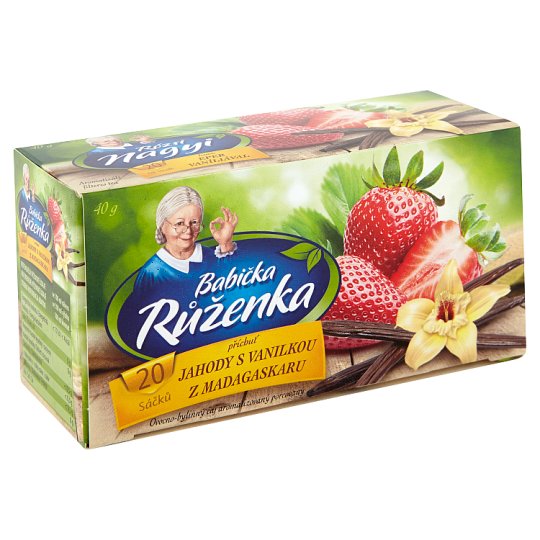 Babička Růženka Ovocno-bylinný čaj s príchuťou jahôd s vanilkou 20 x 2 g