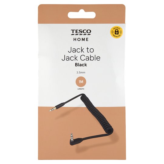 Tesco Home Black kábel jack 3,5 mm 1 m Tesco Potraviny