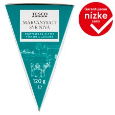 Tesco Polomäkký zrejúci plnotučný syr s modrozelenou plesňou vo vnútri 120 g