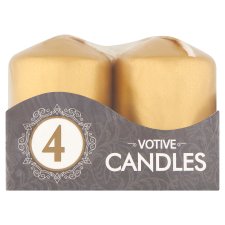 Gold Metallic Votive Candles 4 pcs