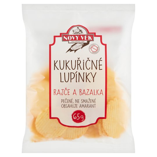 Nový Věk Kukuričné lupienky s príchuťou paradajka a bazalka 65 g