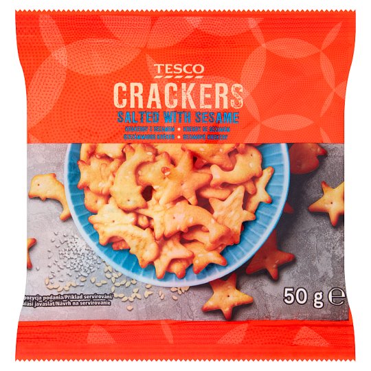 Tesco Crackers Salted with Sesame 50 g Tesco Groceries