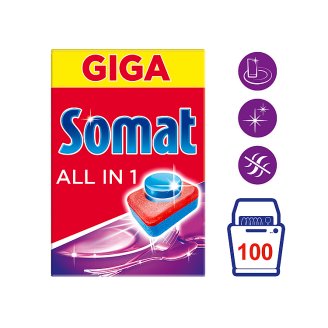 Somat All in 1 Prostriedok na automatické umývanie riadu 100 tabliet 1800 g