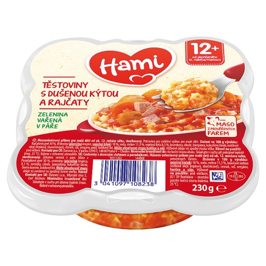 Hami Cestoviny s duseným stehnom a paradajkami 230 g