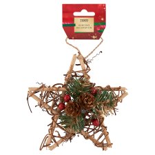 Tesco Star Rattan Foliage Wreath Hanging Decoration