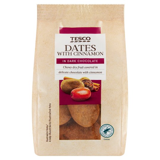 Tesco Dried Pitted Dates in Dark Chocolate with Cinnamon 150 g