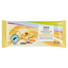 Tesco White Chocolate with Dragees 100 g