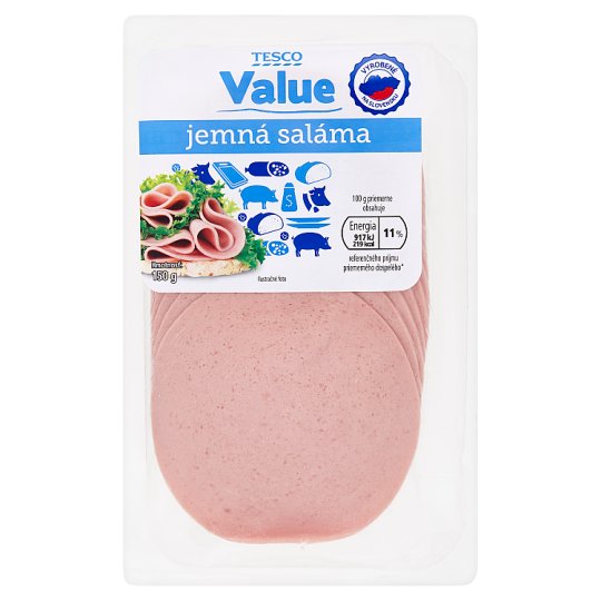 Tesco Value Jemná saláma nárez 150 g