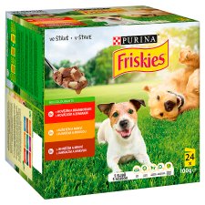 FRISKIES Adult Multipack with Beef, Chicken and Lamb in Juice 24 x 100 g