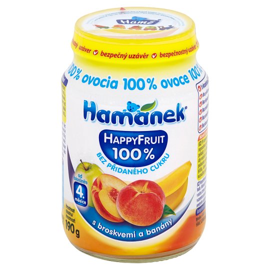 Hamánek Happy Fruit S broskyňami a banánmi 190 g