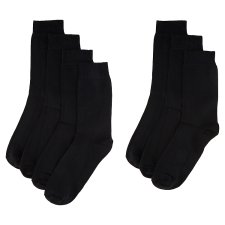F&F Mens 7 Pack Fresh Black Sock 9 to 12, Black