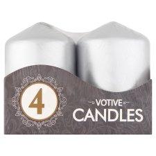 Silver Metallic Votive Candles 4 pcs