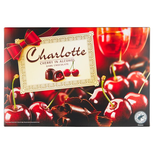 Charlotte Bonbóny z horkej čokolády plnené višňami v alkohole 232 g