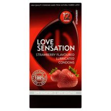 Love Sensation Prezervatívy s jahodovou vôňou 12 ks