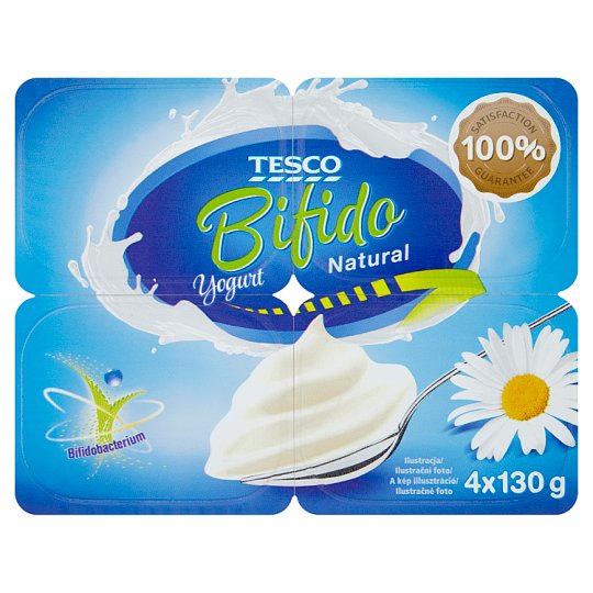 Tesco Bifido White Yogurt with Bifido Cultures 4 x 130 g Tesco Groceries